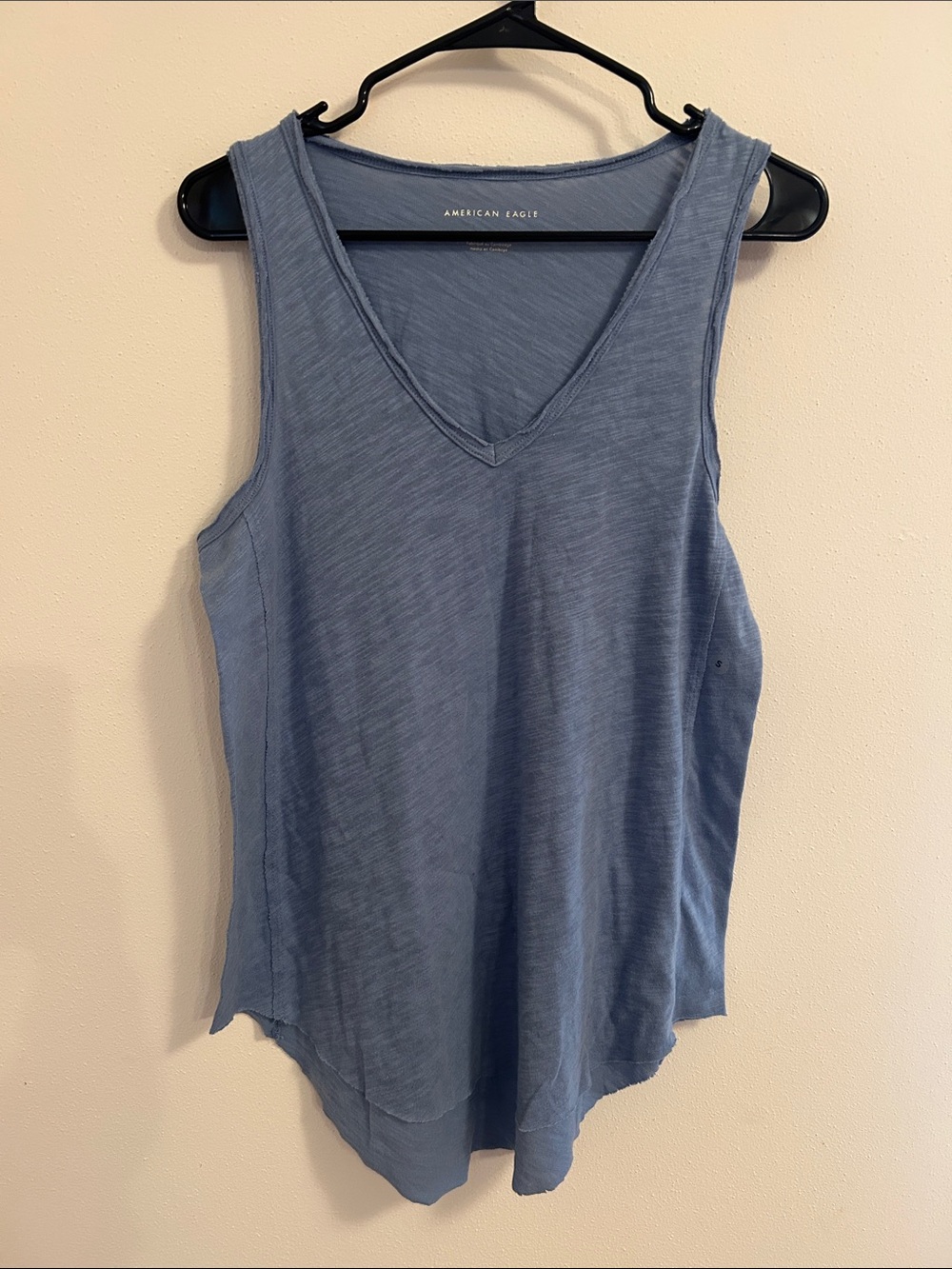 American Eagle Outfitters Women's Light Blue V-Neck Tank